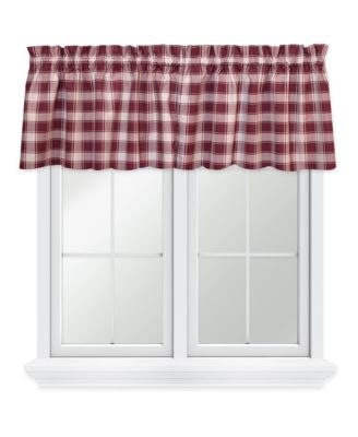 50percentage  Polyester 50percentage Cotton Country Check Tailored With 1.5inch  Rod Pocket Window Valance 58inch  x 15inch  Brick