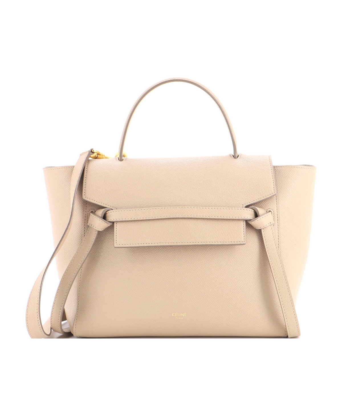Pre-Owned Celine Micro Belt Bag Textured Leather - Natural