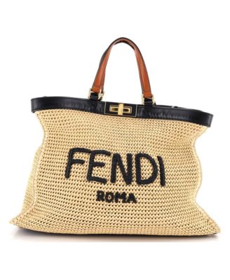 Medium Peekaboo X-Tote Raffia