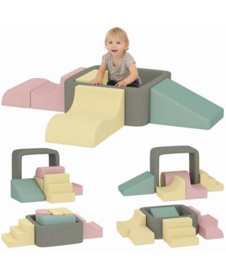 7-Piece Modular Foam Baby Climbing Blocks with Covers