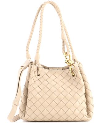 Small Parachute Handle Bag Intrecciato Leather