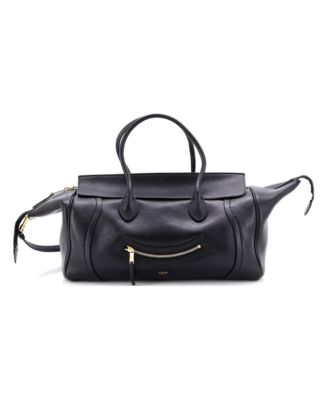 Medium Smiling New Luggage Bag Smooth Leather