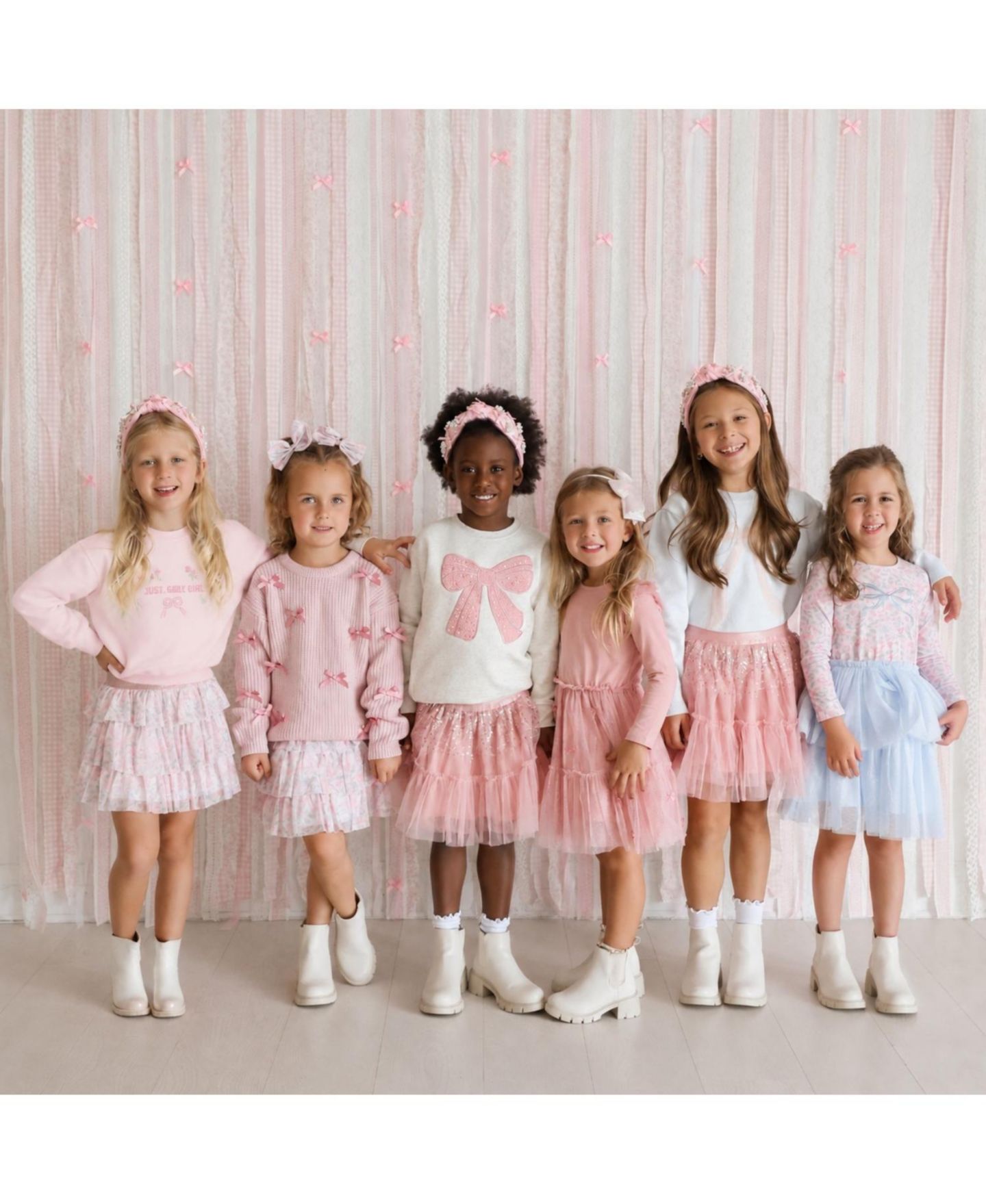 Толстовка Sweet Wink Bow Trellis Floral and Bow Crewneck для девочек, цвет: Розовый — фото 6