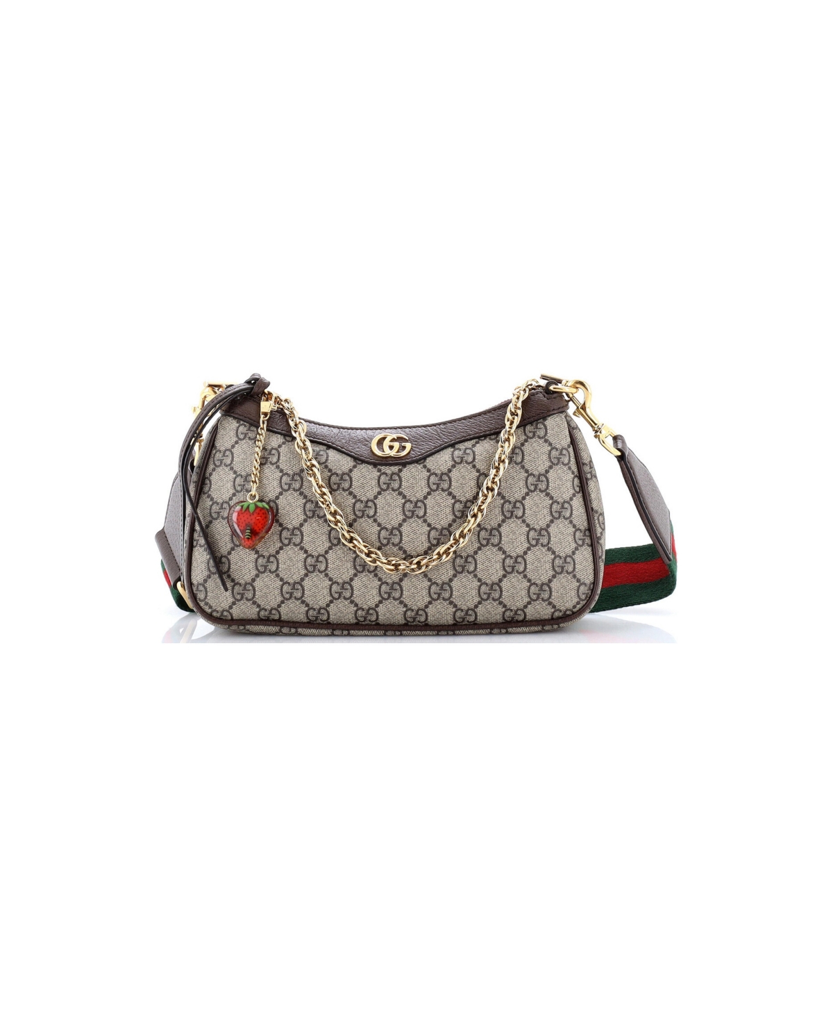 Pre-Owned Gucci Small Ophidia Charm Shoulder Bag Gg Coated Canvas - Brown