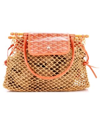Aligre Bag Raffia Net with Coated Canvas