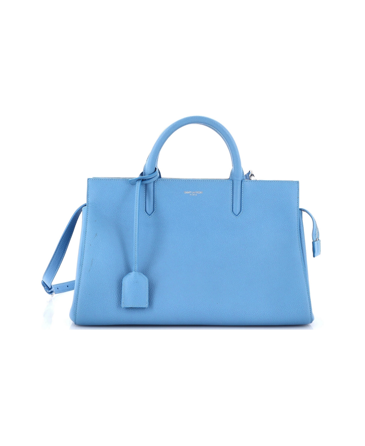 Pre-Owned Saint Laurent Small Rive Gauche Cabas Leather - Blue