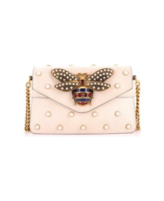 Mini Broadway Pearly Bee Shoulder Bag Embellished Leather