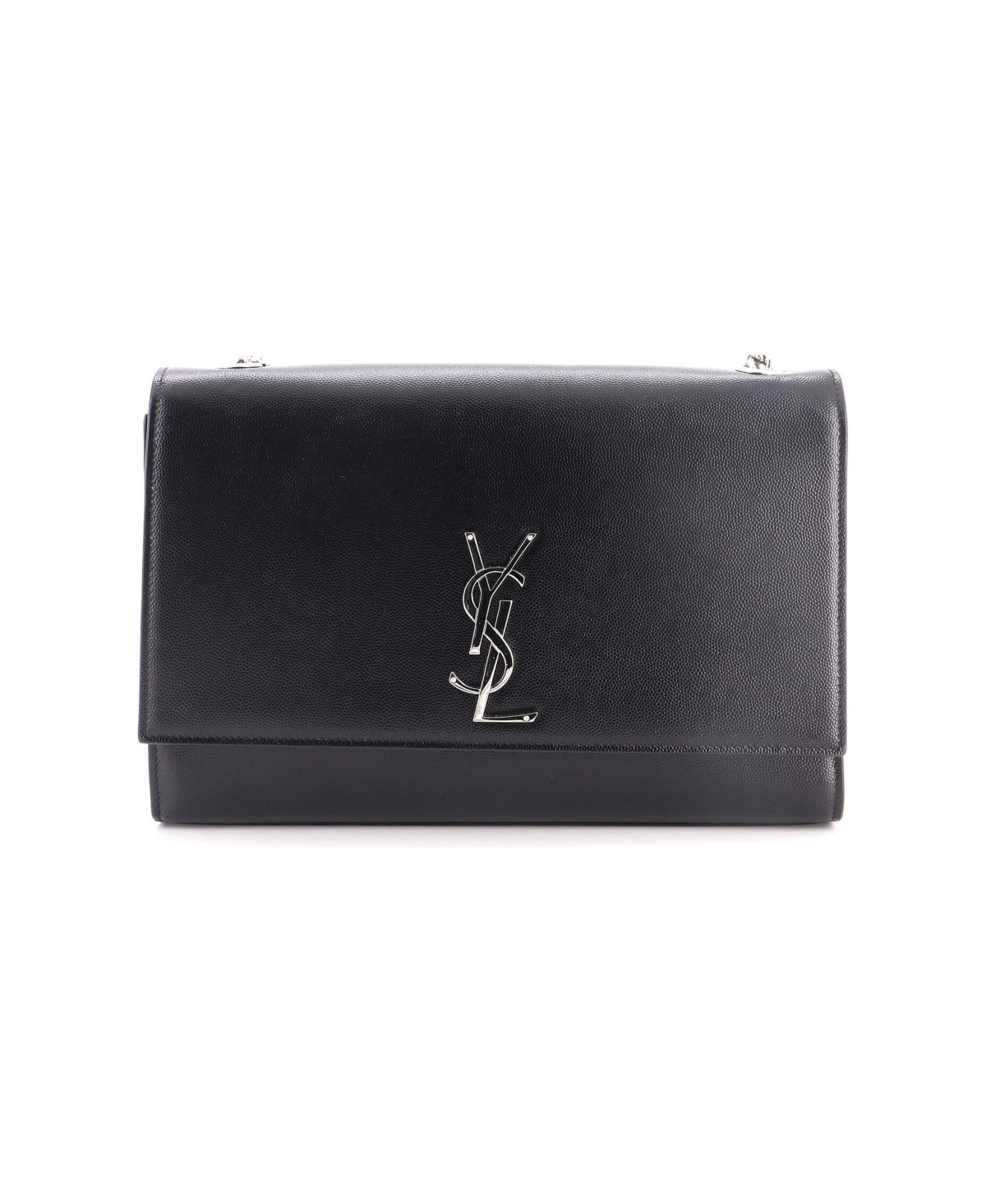 Pre-Owned Saint Laurent Large Classic Monogram Crossbody Bag Grainy Leather - Black
