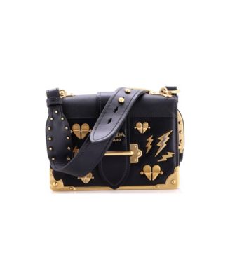 Small Cahier Crossbody Bag Embellished Leather
