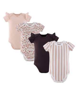 Baby Girls' Cottage Short-Sleeved Snap Closure Bodysuits, 4-Pack