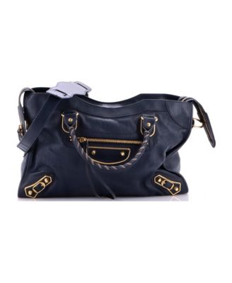 Medium City Classic Metallic Edge Bag Leather