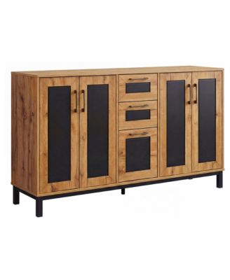 Sideboard Storage Cabinet with 3 Drawers for Living Room and Home, Shelves