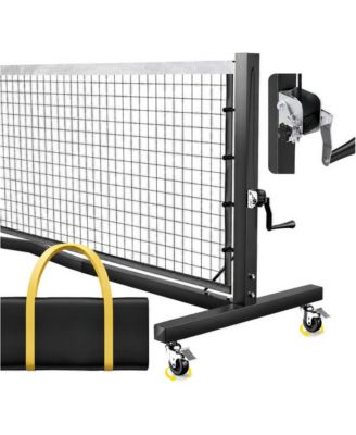 22ft Regulation Pickleball Net With Wheels Hand Crank Tension System Locking Wheels Portable Carry Bag