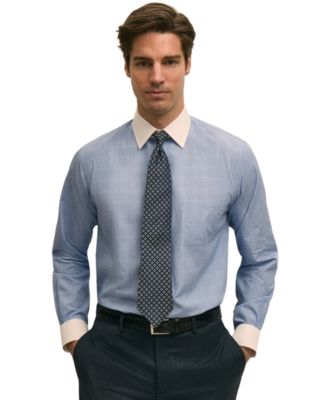 Men's No-Iron Spread Collar Long-Sleeve Dress Shirt