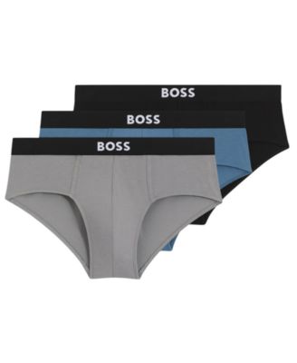 Men's One Cotton-Stretch Exposed-Waistband Briefs, 3-Pack