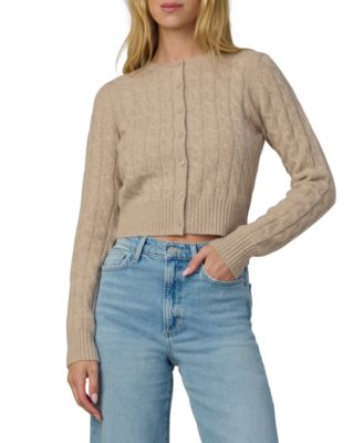 Women's Dani Cable-Knit Cropped Cashmere Cardigan Sweater
