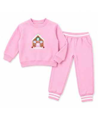 Girls' 4-16 Gingerbread House Holiday Sweatshirt and Joggers, 2-Piece Set