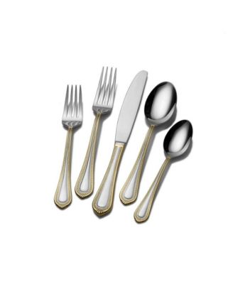 Regent Bead Gold 65 Pc. Flatware Set, Service for 12