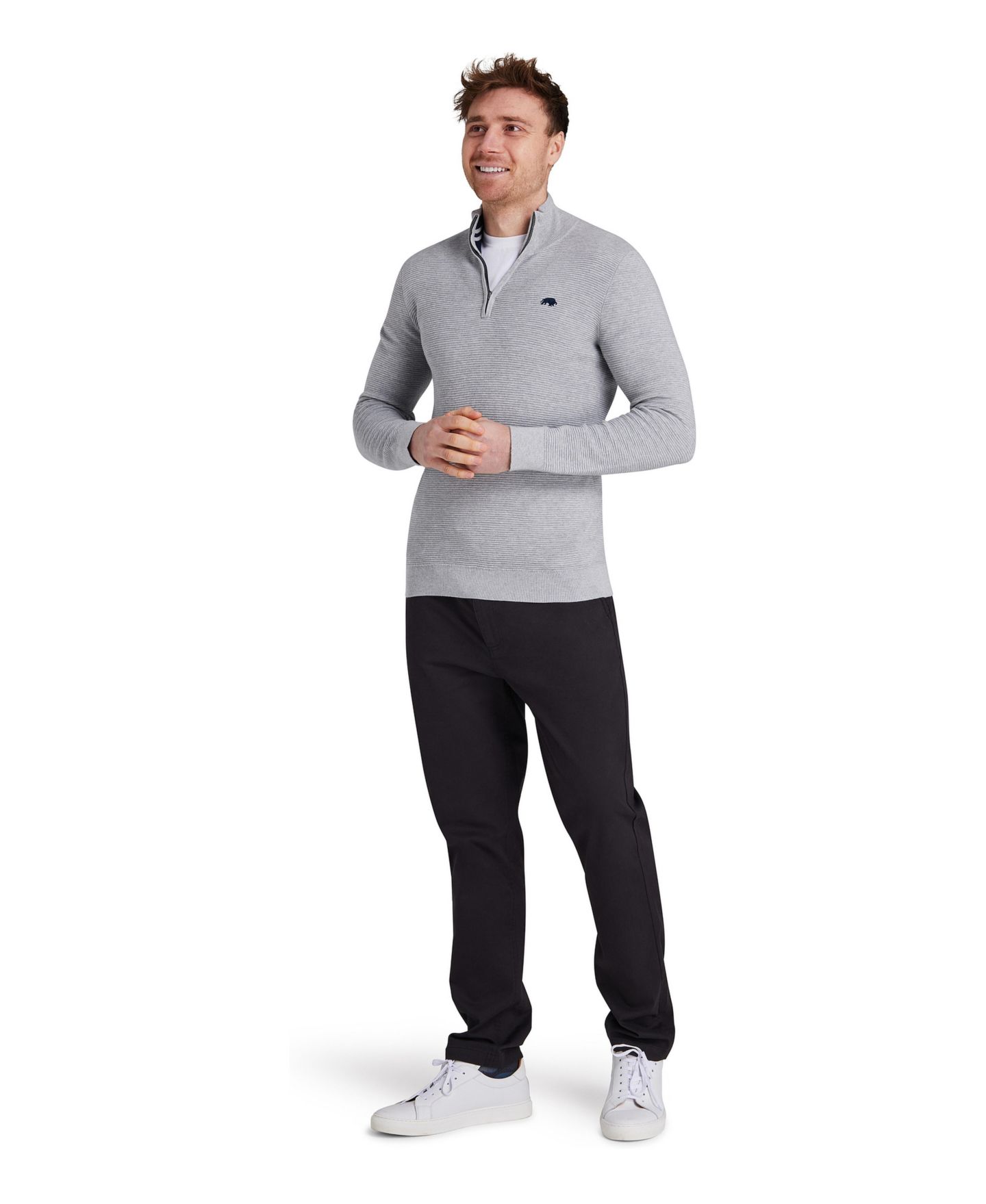 Мужской свитер Raging Bull Ribbed Quarter-Zip, цвет: Серый — фото 2
