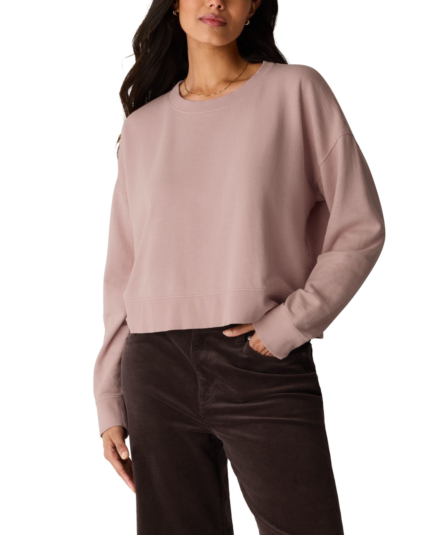 Женская толстовка Eileen Fisher Cotton Long-Sleeve Cropped, цвет: Opal — фото 1