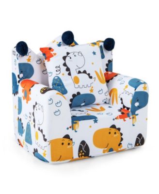 Toddler Velvet Sofa Chair with Armrests and Matching Pillow
