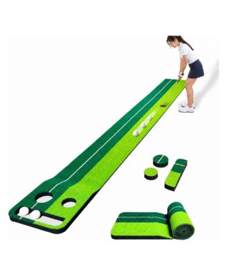 Foldable Indoor Golf Putting Green Mat With Ball Collector For Home Practice