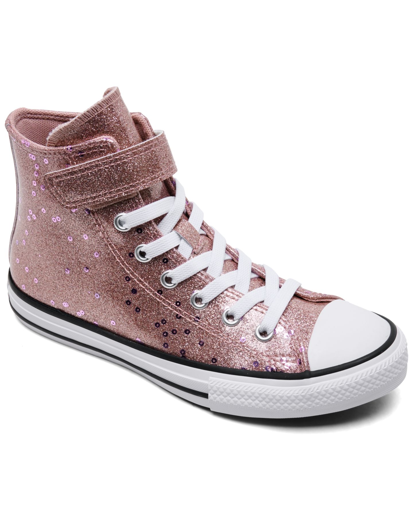 Кроссовки Converse Chuck Taylor All Star Glitter & Sequins Easy-On Fastening Strap Lifestyle для девочек, цвет: Розовый / Красный — фото 1
