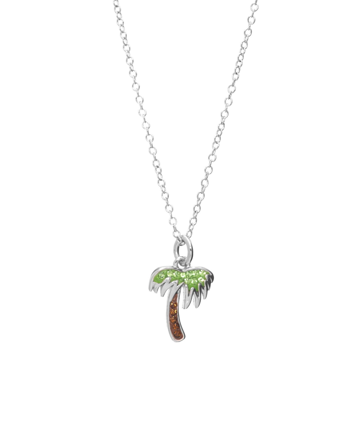 Giani Bernini Crystal Palm Tree 18" Pendant Necklace in Sterling Silver, Created for Macy's - Sterling Silver