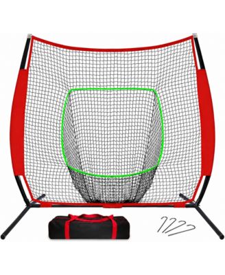 Portable Baseball Softball Practice Net Steel Frame with Carry Bag for Training