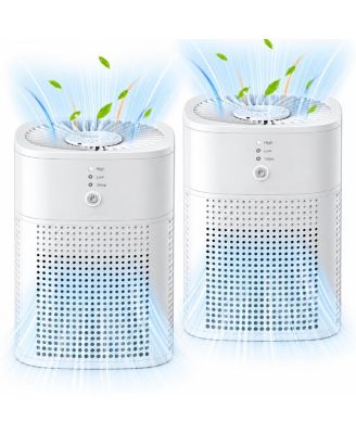HY1800 HEPA Air Purifiers for Home 2 Pack, Quiet Bedroom Air Purifier up to 108 Sq. Ft. Each, Pet & Smoke Filter, White