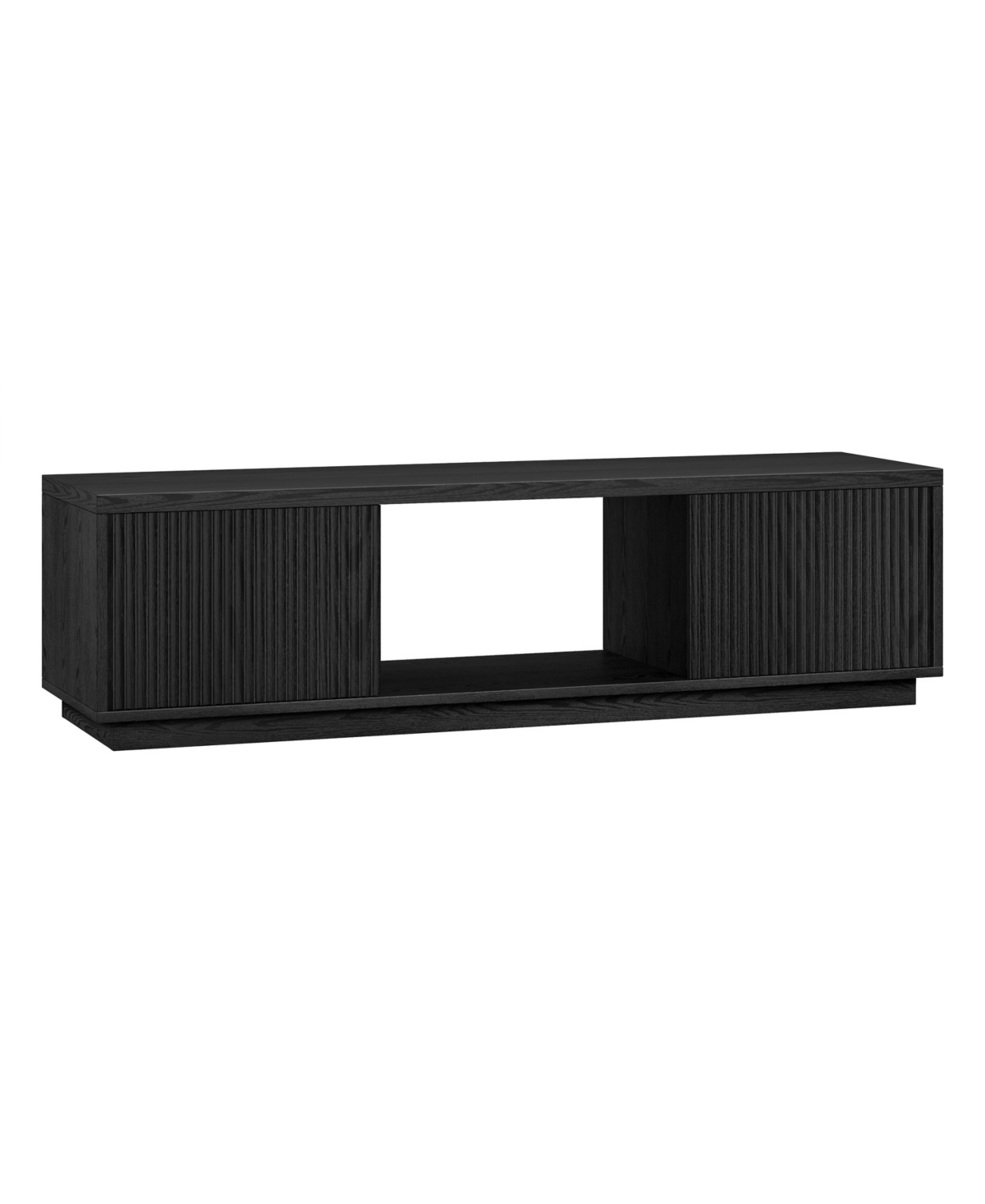 Hudson & Canal Dorian For Tvs up to 65" Wood Fluted Rectangular TV Stand - Black Grain
