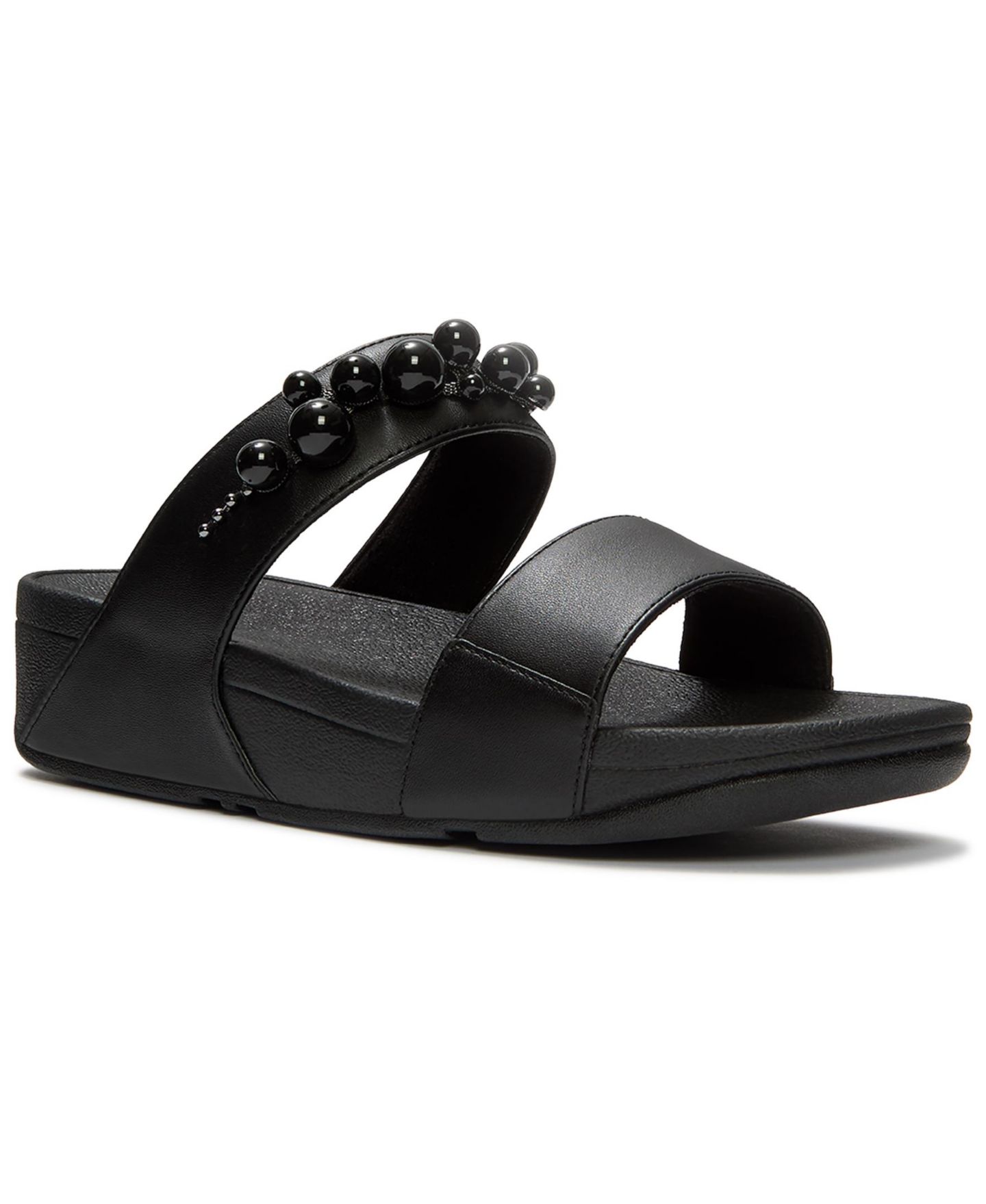 Женские сандалии FitFlop Lulu Arch Support Wedge Slide, цвет: Чёрный — фото 1
