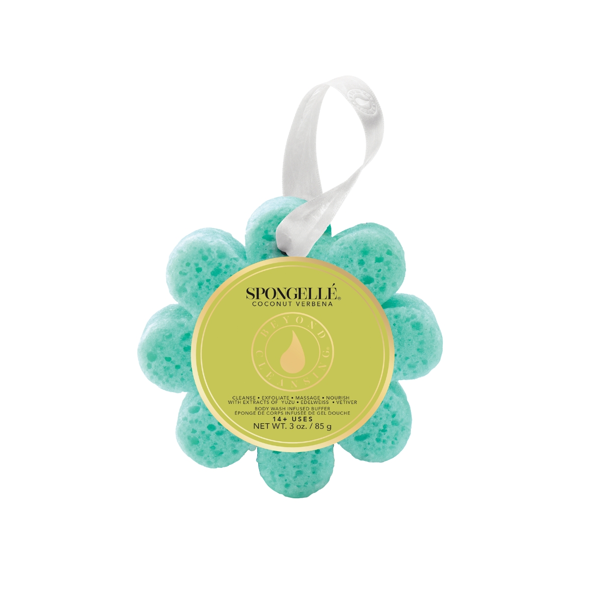 SPONGELLE Coconut Verbena Wild Flower Body Buffer | Body Wash Infused Buffer