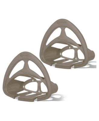 Hangout Outdoor Wall Mounted Garden Hose Holder w/ Shelf, Taupe (2 Pack)