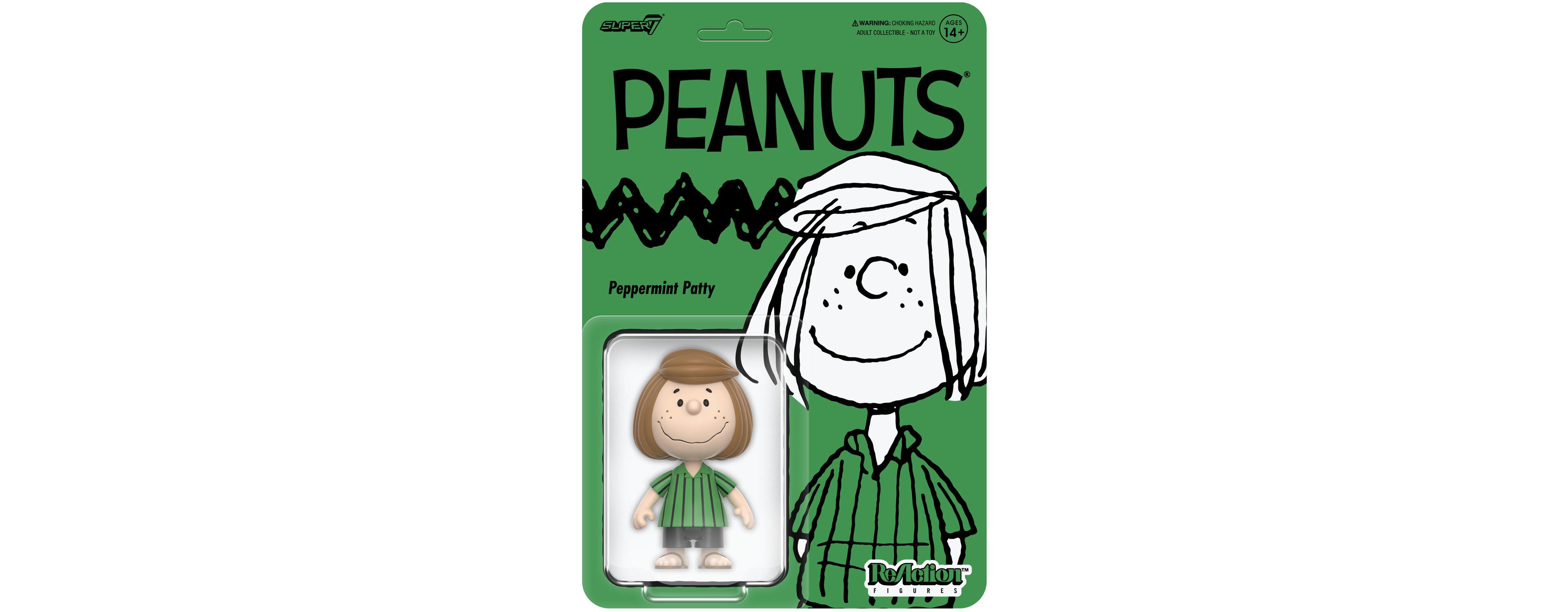 Super7 ReAction Figures Peanuts Peppermint Patty 2.3" Action Figure, Ages 14+