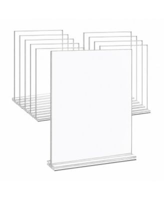 10 Pack Double Sided Acrylic Sign Holder Tabletop Display Stand