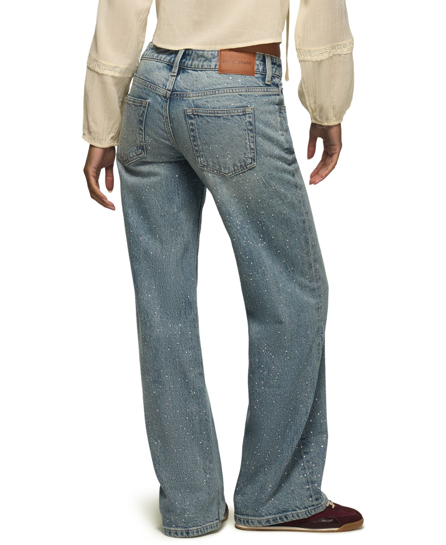 Женские джинсы Lucky Brand Lucky Legend Low-Rise Embellished Wide-Leg, цвет: Варёный — фото 5