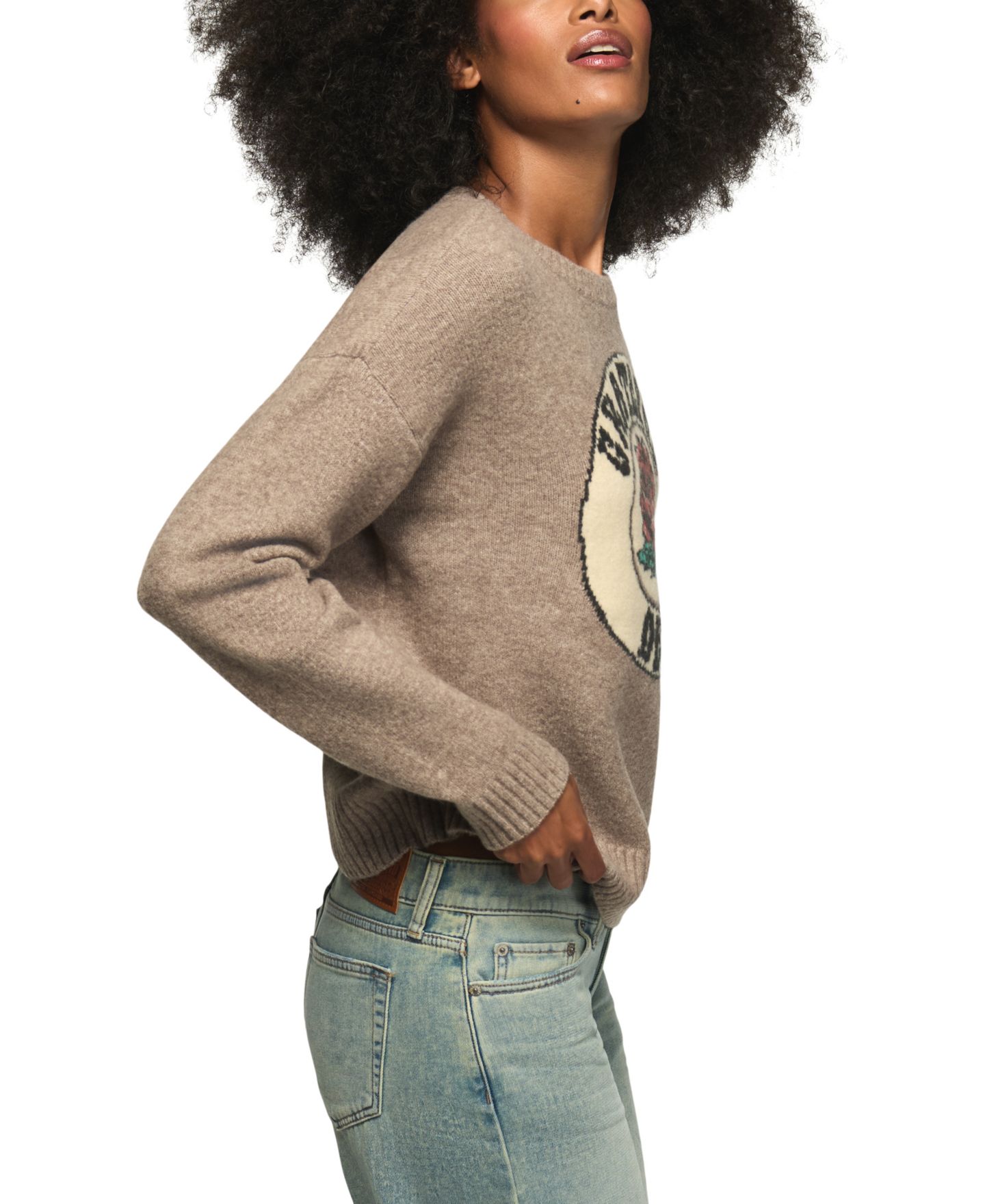 Женский свитер Lucky Brand Cloud Crewneck Long-Sleeve Graphic, цвет: Меланжевый — фото 3