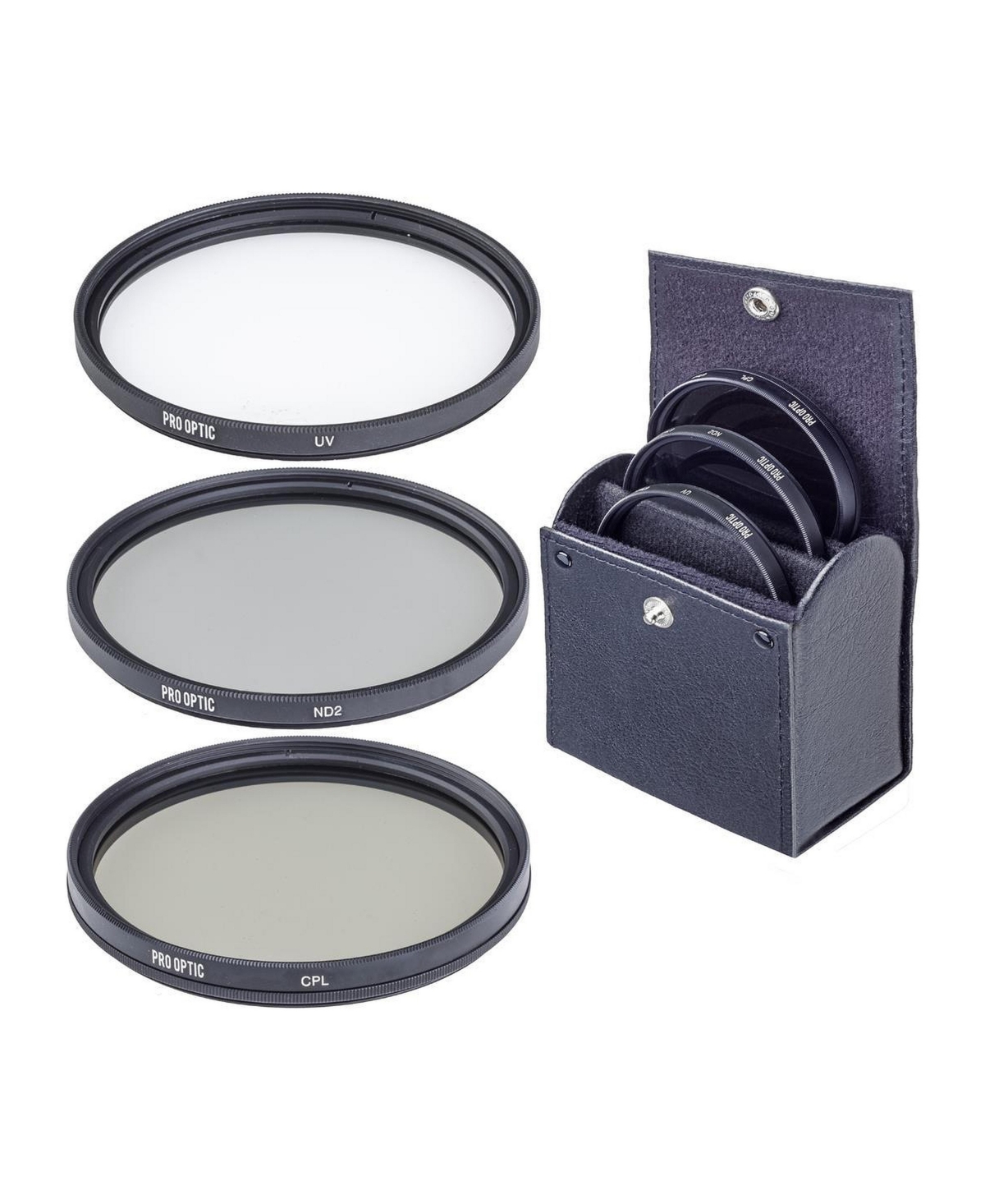 ProOptic 52mm Digital Essentials Filter Kit, with Ultra Violet (Uv), Circular Polarizer and Neutral Density 2 (ND2) Filters, with Pouch