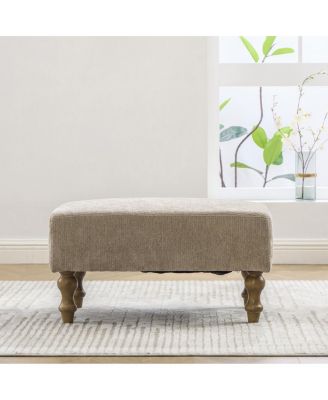  Modern Upholstered Chenille Square Ottoman
