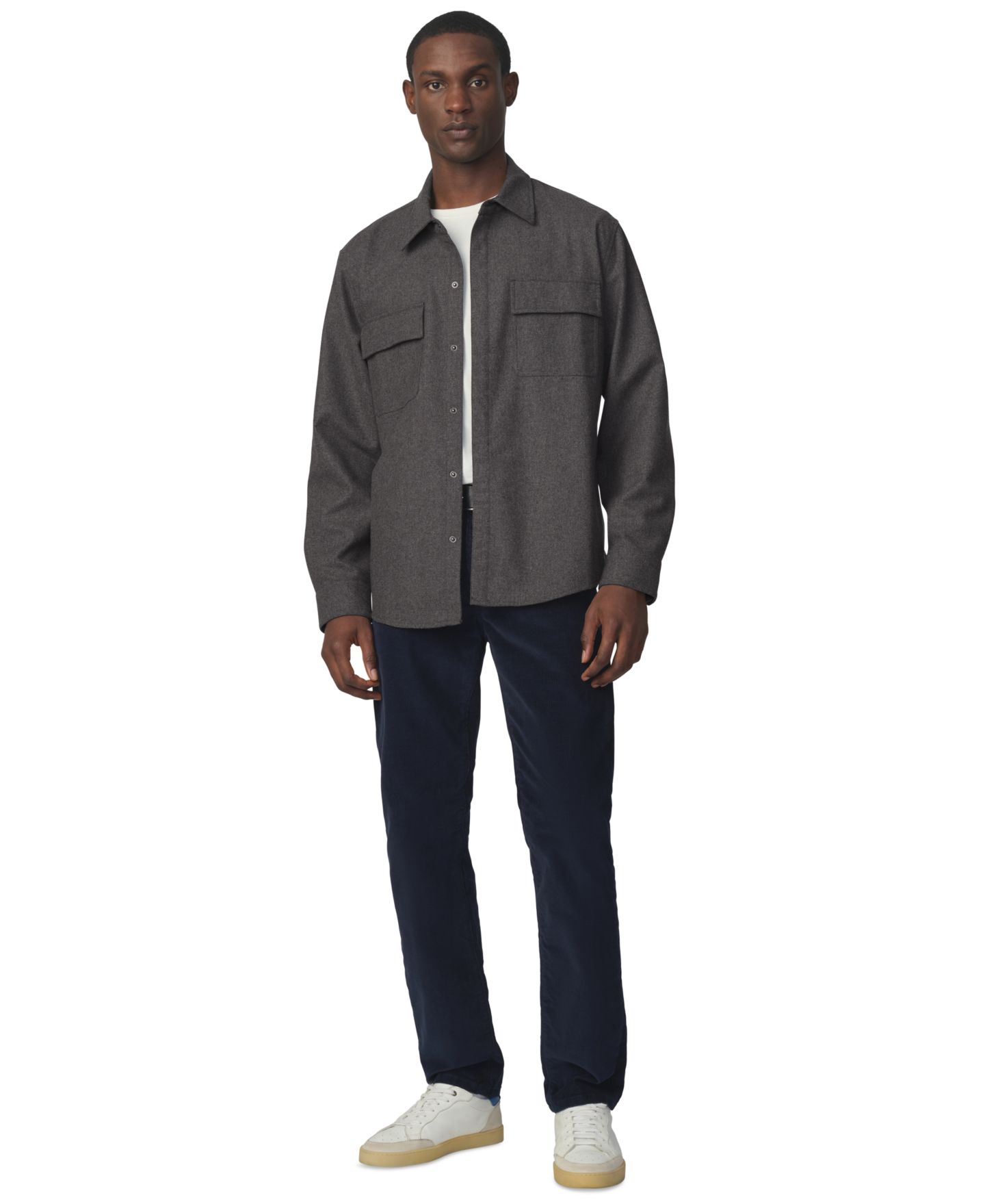 Мужская рубашка Joe's Jeans Long-Sleeve Regular-Fit Wool-Blend Overshirt, цвет: Серый — фото 2