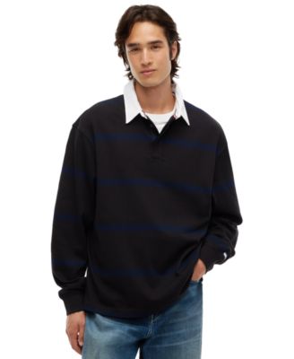 Men's Fragment Striped Rugby Polo Shirt
