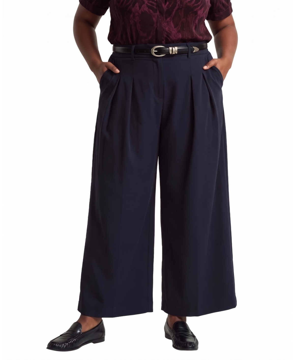 Universal Standard Plus Size All Day Palais Wide Leg Pants - Navy