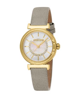 Women's Quartz Grey Leather Strap Watch
