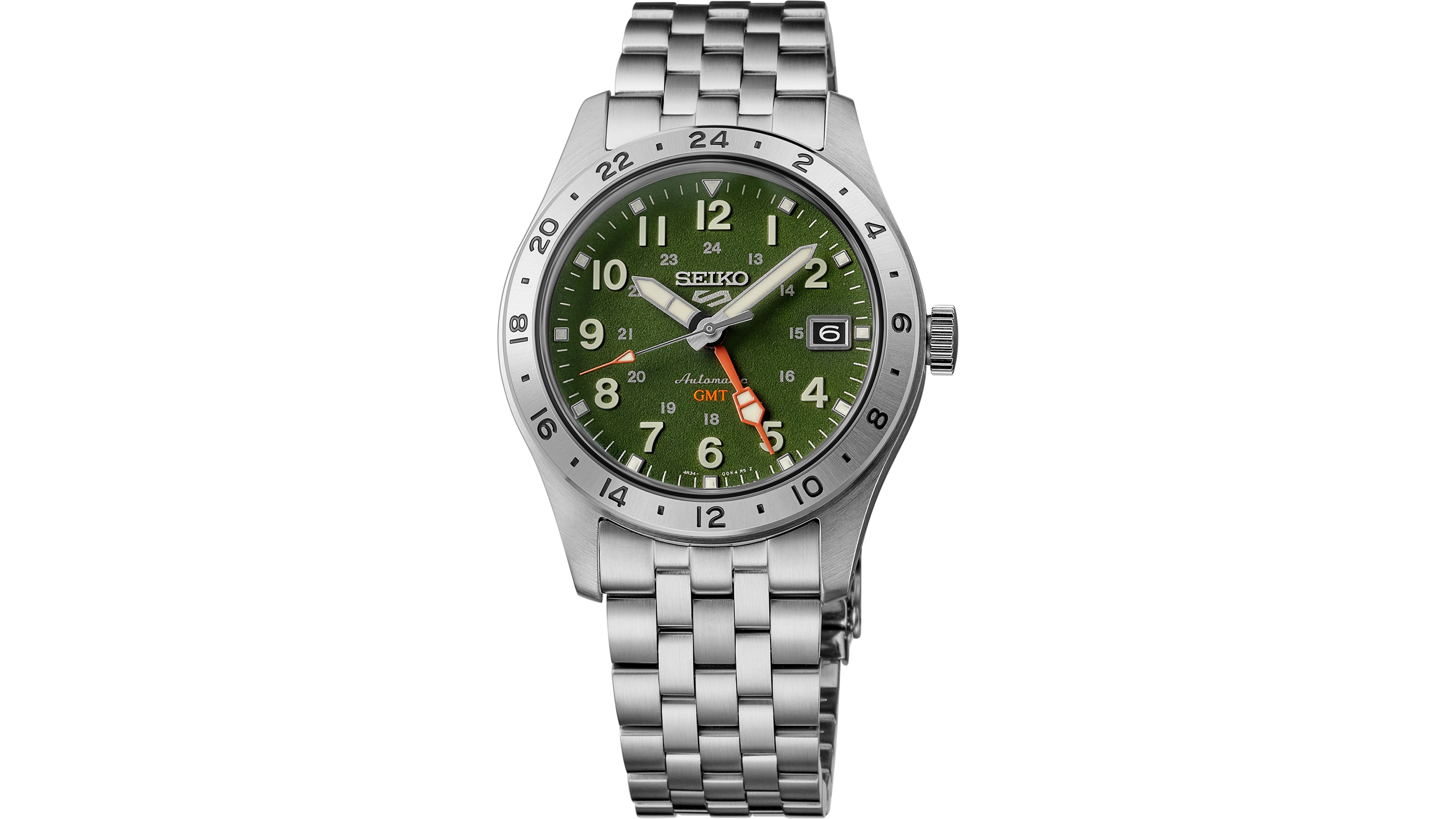 Seiko Men's Seiko 5 Sports Silver-Tone Stainless Steel Bracelet Watch 39.4mm