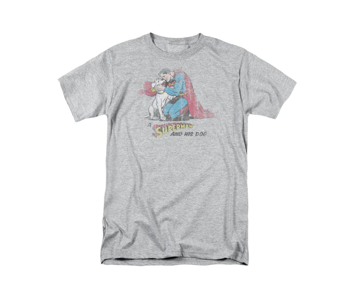 Мужская футболка Superman His Dog Graphic Classic-Fit, цвет: Меланжевый — фото 1
