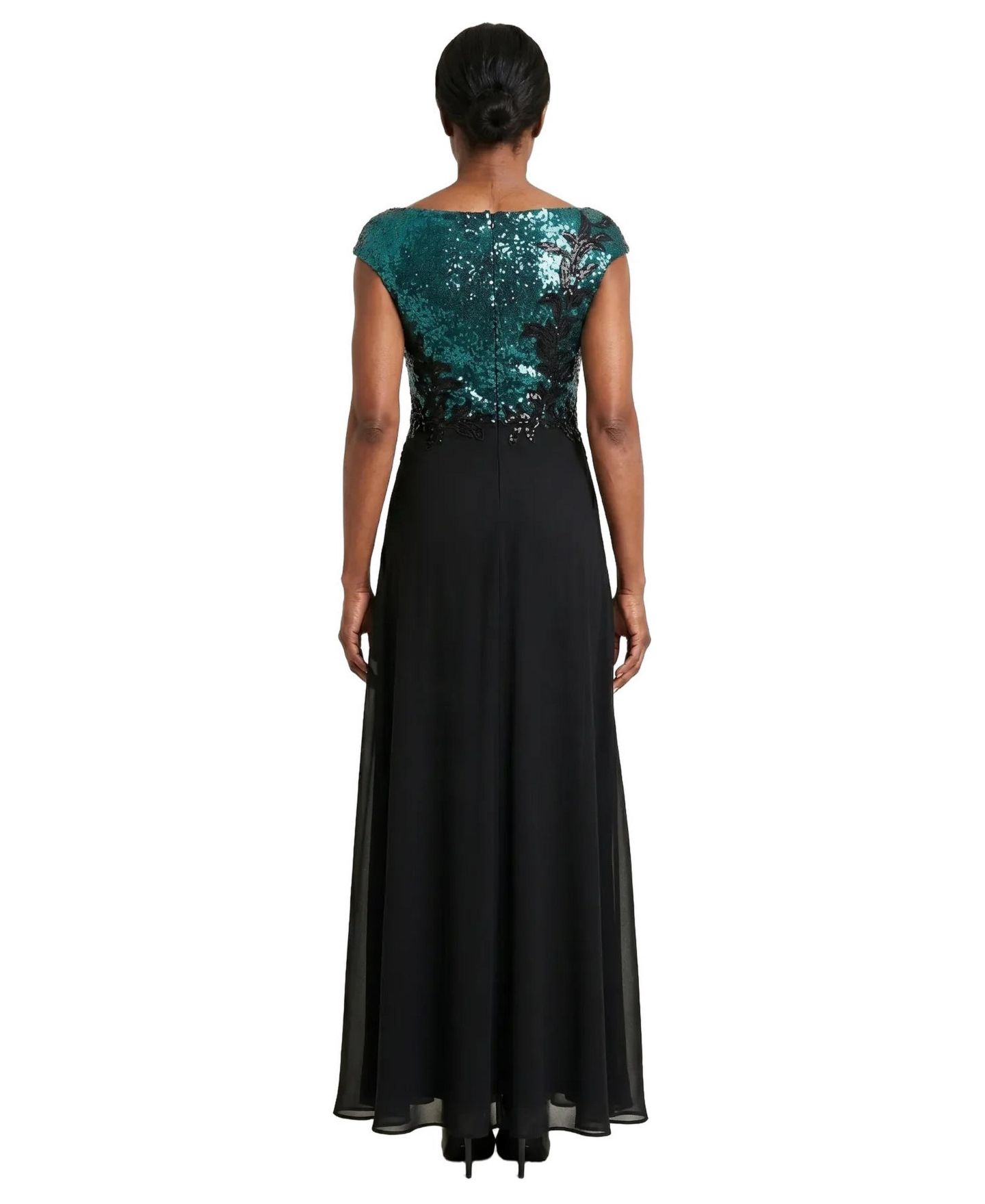 Женское платье Luna Fashion House Greta Floor-Length Sequin Floral-Applique Gown — фото 3