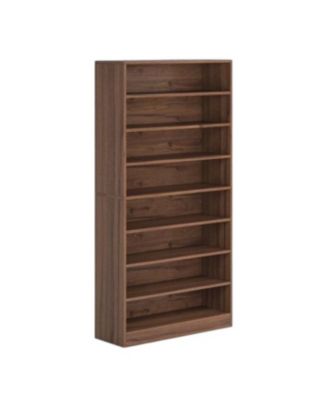 Freestanding Wooden Shoe Rack with 8 Shelves for Closet and Entryway