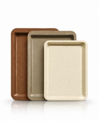 Blue Ombre Ceramic Nonstick 3-Piece Cookie Sheet Set