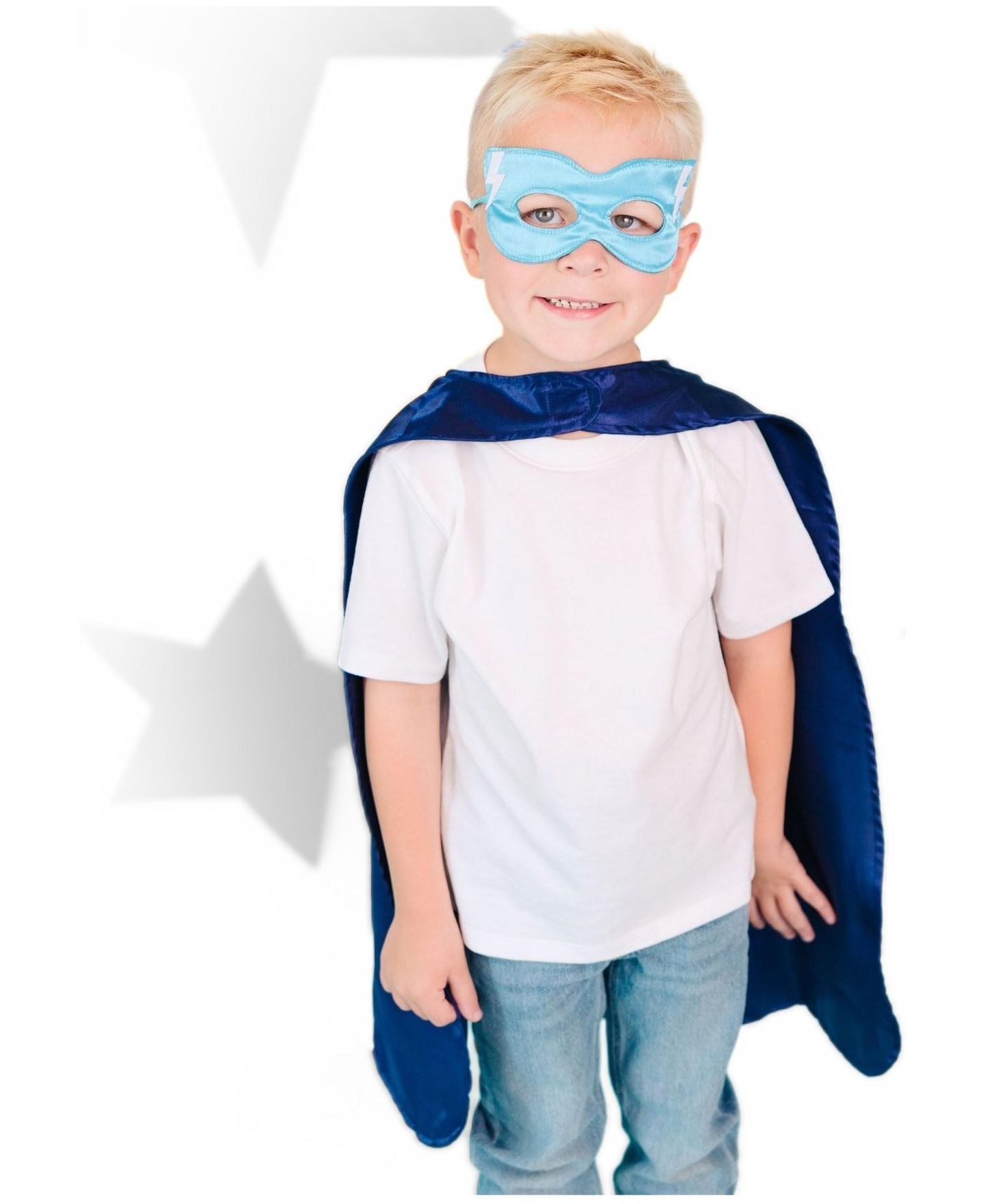 Комплекты Sweet Wink Lightning Strike Superhero Cape and Mask, 2-Piece Set для мальчиков, цвет: Синий — фото 5